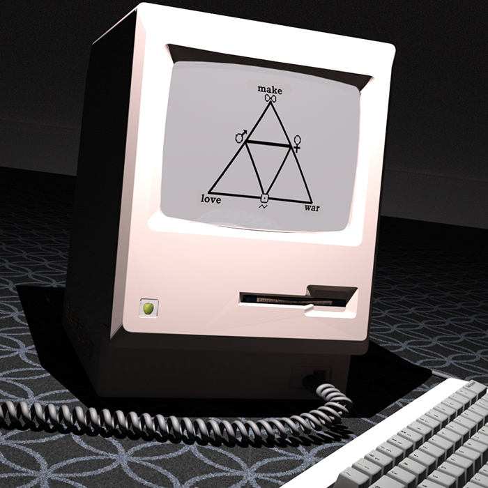 Triangular design on Macintosh screen